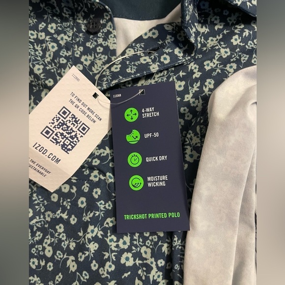Izod Golf Polo Shirt XL Cool‎ FX Sun Control Fabric Fast Drying Cotton Bl… - Picture 8 of 10